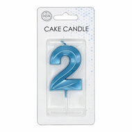 Taartkaars 6cm Metallic Licht Blauw no. 2
