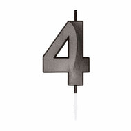 Taartkaars 6cm Metallic Zwart no. 4