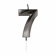 Taartkaars 6cm Metallic Zwart no. 7