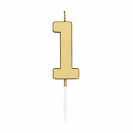 Taartkaars 4,5cm Metallic Goud no. 1