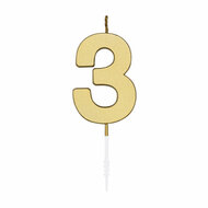 Taartkaars 4,5cm Metallic Goud no. 3
