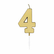 Taartkaars 4,5cm Metallic Goud no. 4