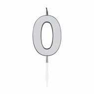 Taartkaars 4,5cm Metallic Zilver no. 0
