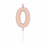 Taartkaars 4,5cm Metallic Rose Goud no. 0