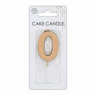 Taartkaars 4,5cm Metallic Rose Goud no. 0