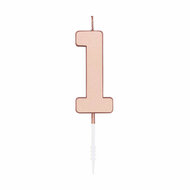 Taartkaars 4,5cm Metallic Rose Goud no. 1