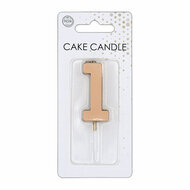 Taartkaars 4,5cm Metallic Rose Goud no. 1