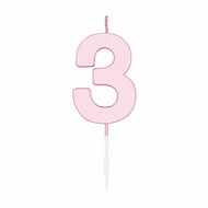 Taartkaars 4,5cm Pastel Roze no. 3