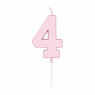 Taartkaars 4,5cm Pastel Roze no. 4