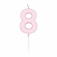 Taartkaars 4,5cm Pastel Roze no. 8