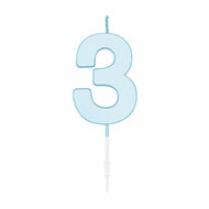 Taartkaars 4,5cm Pastel Blauw no. 3