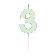 Taartkaars 4,5cm Pastel Mint no. 3