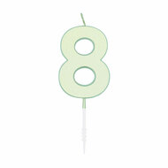 Taartkaars 4,5cm Pastel Mint no. 8