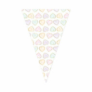 Vlaggenlijn van Papier Watercolors Hearts - 6m