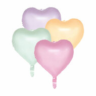 Folieballonnen 18 Inch Watercolors Hearts - 4st.
