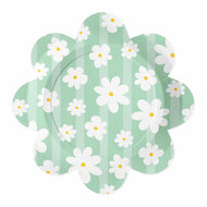 Papieren Borden 23cm Madeliefjes - 8st.