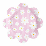 Papieren Borden 23cm Madeliefjes - 8st.