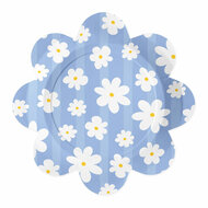 Papieren Borden 23cm Madeliefjes - 8st.