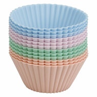 Set Siliconen Cupcakevormen 7x3,5cm - 12st.
