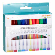 Set van Mini Gelpennen Glitter en Fluor - 12st.