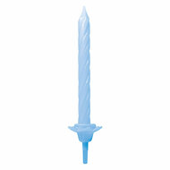 Taartkaarsen met Houders Licht Blauw - 12st.