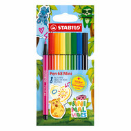 STABILO ANIMAL VIBES Pen 68 MINI Viltstiften - 8dlg. met Sticker
