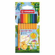 STABILO ANIMAL VIBES point 88 MINI Fineliners - 8dlg. met Sticker