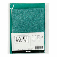 Kaarten en Enveloppen 10,5x15cm Glitter Groen - 4st.