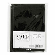 Kaarten en Enveloppen 10,5x15cm Glitter Zwart - 4st.