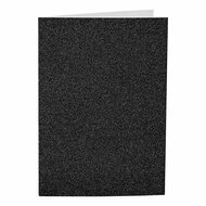 Kaarten en Enveloppen 10,5x15cm Glitter Zwart - 4st.