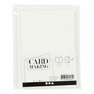 Kaarten en Enveloppen 10,5x15cm Glitter Wit - 4st.