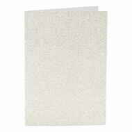 Kaarten en Enveloppen 10,5x15cm Glitter Wit - 4st.