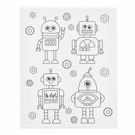 Schildercanvas met Print Robots - 24x30cm