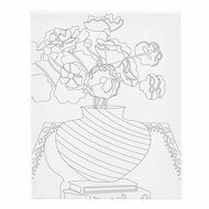 Schildercanvas met Print Boeket in Vaas - 24x30cm