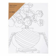 Schildercanvas met Print Boeket in Vaas - 24x30cm