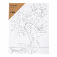 Schildercanvas met Print Grote Bloemen - 24x30cm