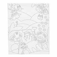 Schildercanvas met Print Bloemenlandschap - 24x30cm