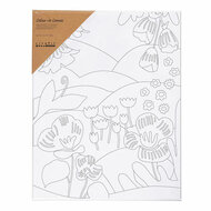 Schildercanvas met Print Bloemenlandschap - 24x30cm