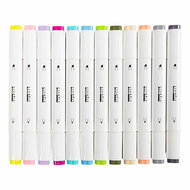 Tekenstift Lijndikte 1+8mm Pastelkleuren - 12st.