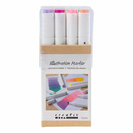 Tekenstift Lijndikte 1+8mm Pastelkleuren - 12st.