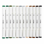 Tekenstift Lijndikte 1+8mm Natuurlijke Kleuren - 12st.