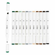 Tekenstift Lijndikte 1+8mm Natuurlijke Kleuren - 12st.