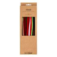 Chenille 6mm x 30cm Kerst Kleuren- 25st.