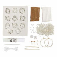 Mini Hobbyset Sieraden Oorbellen Armband en Halsketting Bloemontwerp