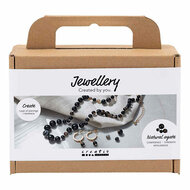 Mini Hobbyset Sieraden Halsketting en Oorbellen Zwart en Wit