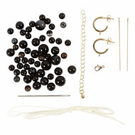 Mini Hobbyset Sieraden Halsketting en Oorbellen Zwart en Wit