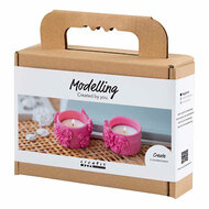 Mini Hobbyset Boetseren Theelichthouders Roze