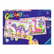 Ravensburger CreArt Schilderen op Nummer - Kleurrijke Dino's