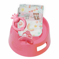 Poppenpotje met Accessoires Roze - 15cm