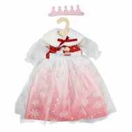 Poppenjurk Winterprinses Lumi met Kroon en Cape - Maat 28-35 cm